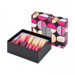 Boîte d'emballage macaron vente chaude avec couvercle conception de boîte macaron